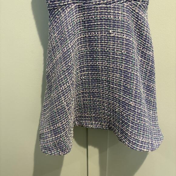 Janie and Jack Dress Girls 8 Blue Boucle Tweed Peter Pan Collar Sleeveless Lined - Picture 4 of 12